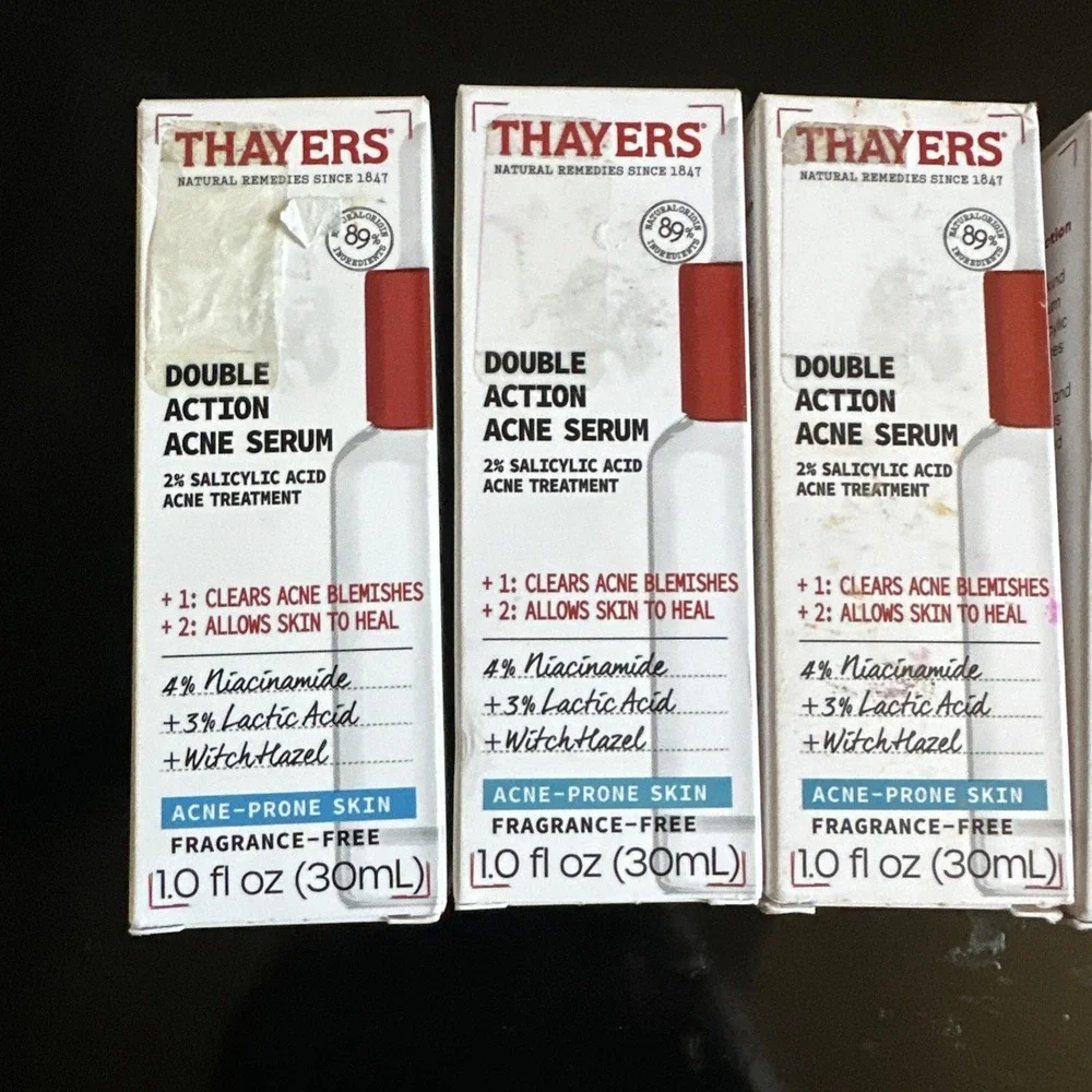 LOT OF 4 THAYERS Double Action Acne Serum Salicylic Acid EXP: 9/25 & 10/25 NEW - Picture 2 of 8